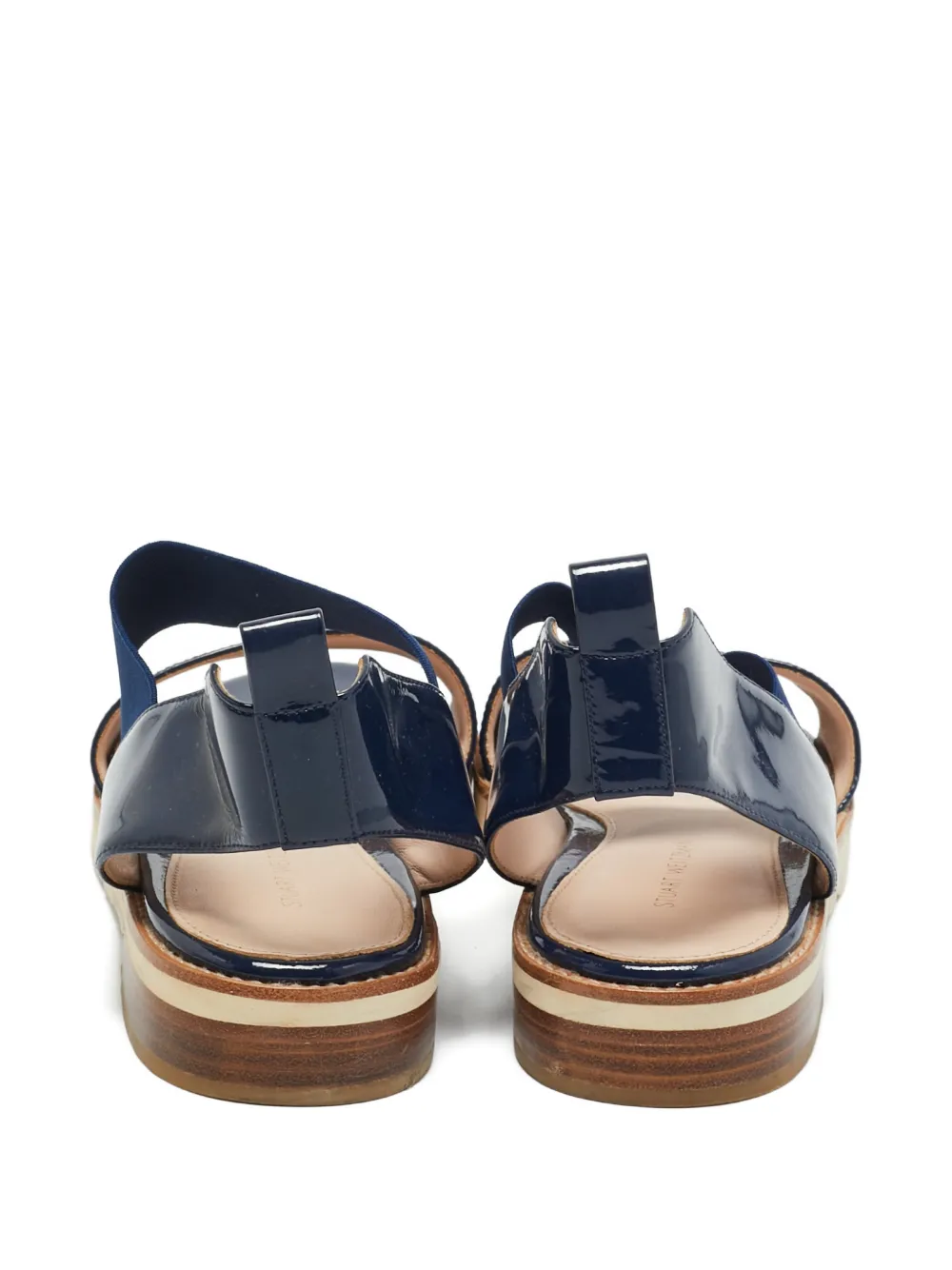 Stuart Weitzman patent-leather slingback sandal - Blauw