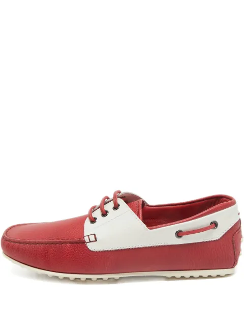 Tod's two-tone leather boat shoes