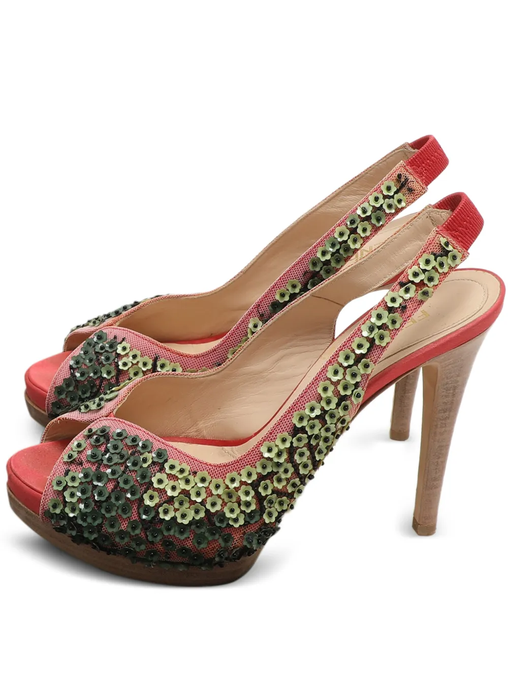 Fendi Pre-Owned mesh embellished sandals - Grün