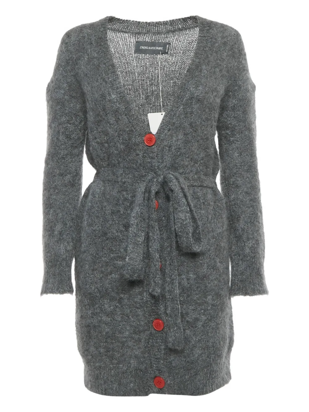 Zadig&Voltaire Romy V-neck tie-belt cardi-coat - Grigio