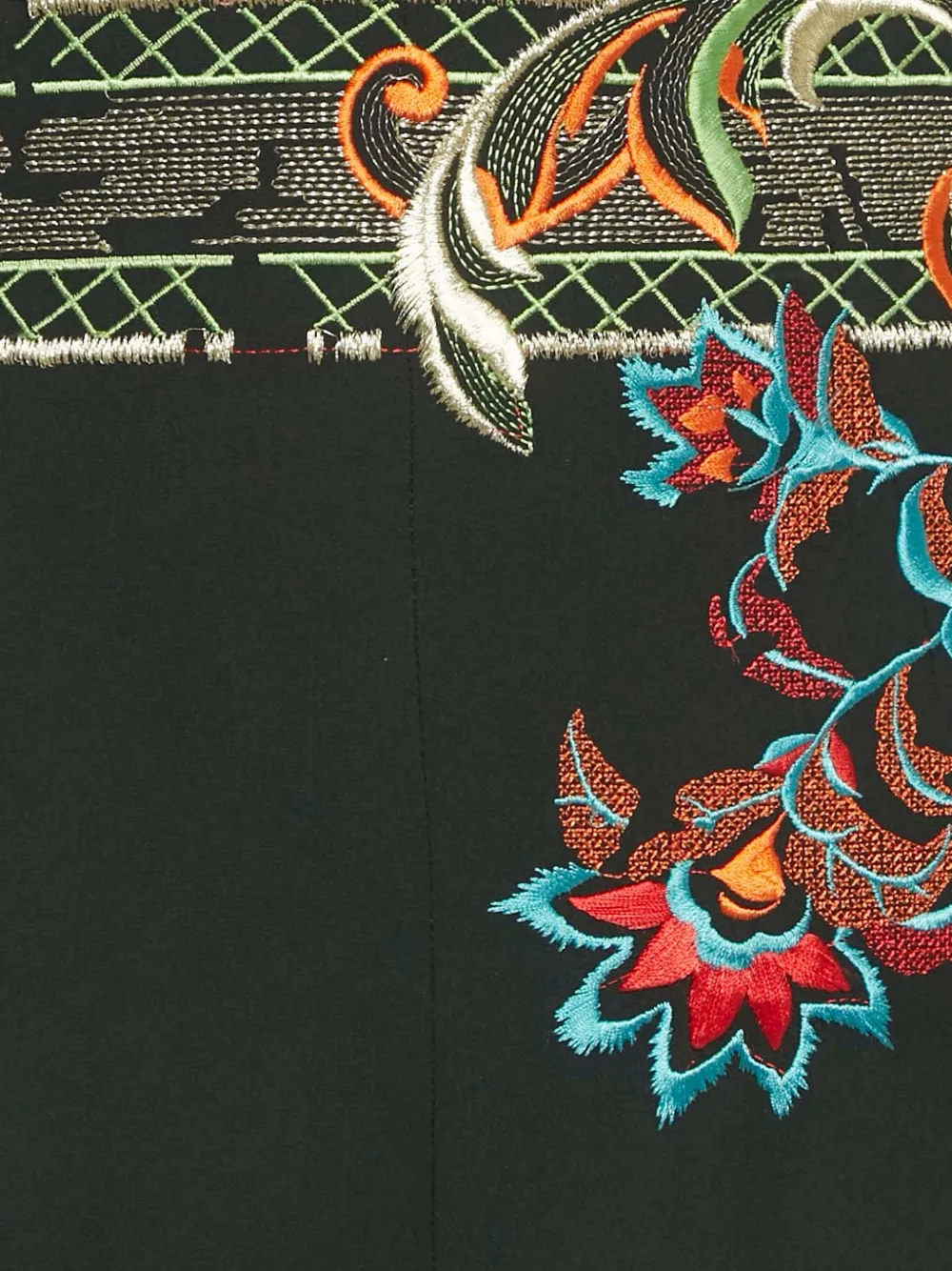 Christian Dior Pre-Owned silk embroidered midi skirt - Zwart