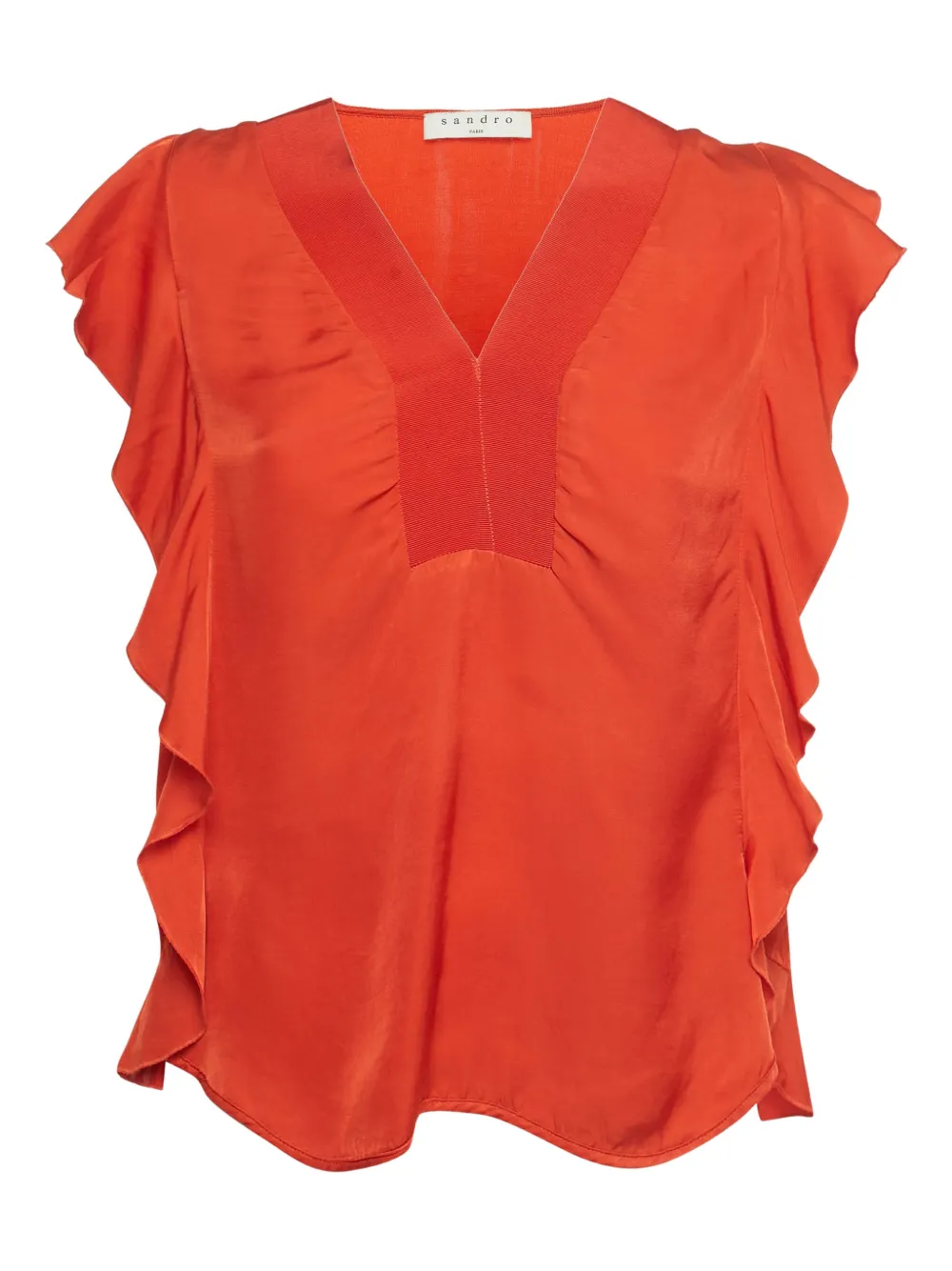 SANDRO ruffled sleeveless top - Arancione