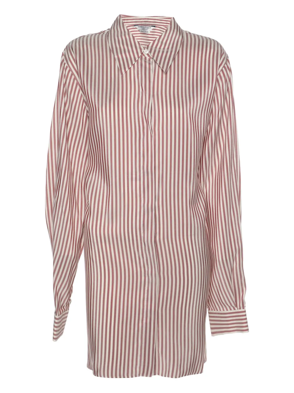 Pre-owned Marina Rinaldi Striped Silk Shirt In Red