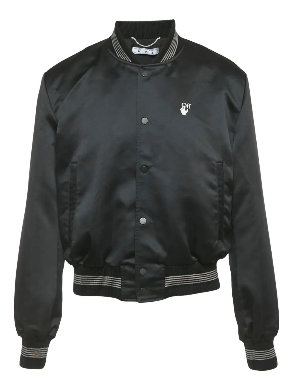 Off-White Pre-Owned logo-print bomber jacket | Black | Image 1