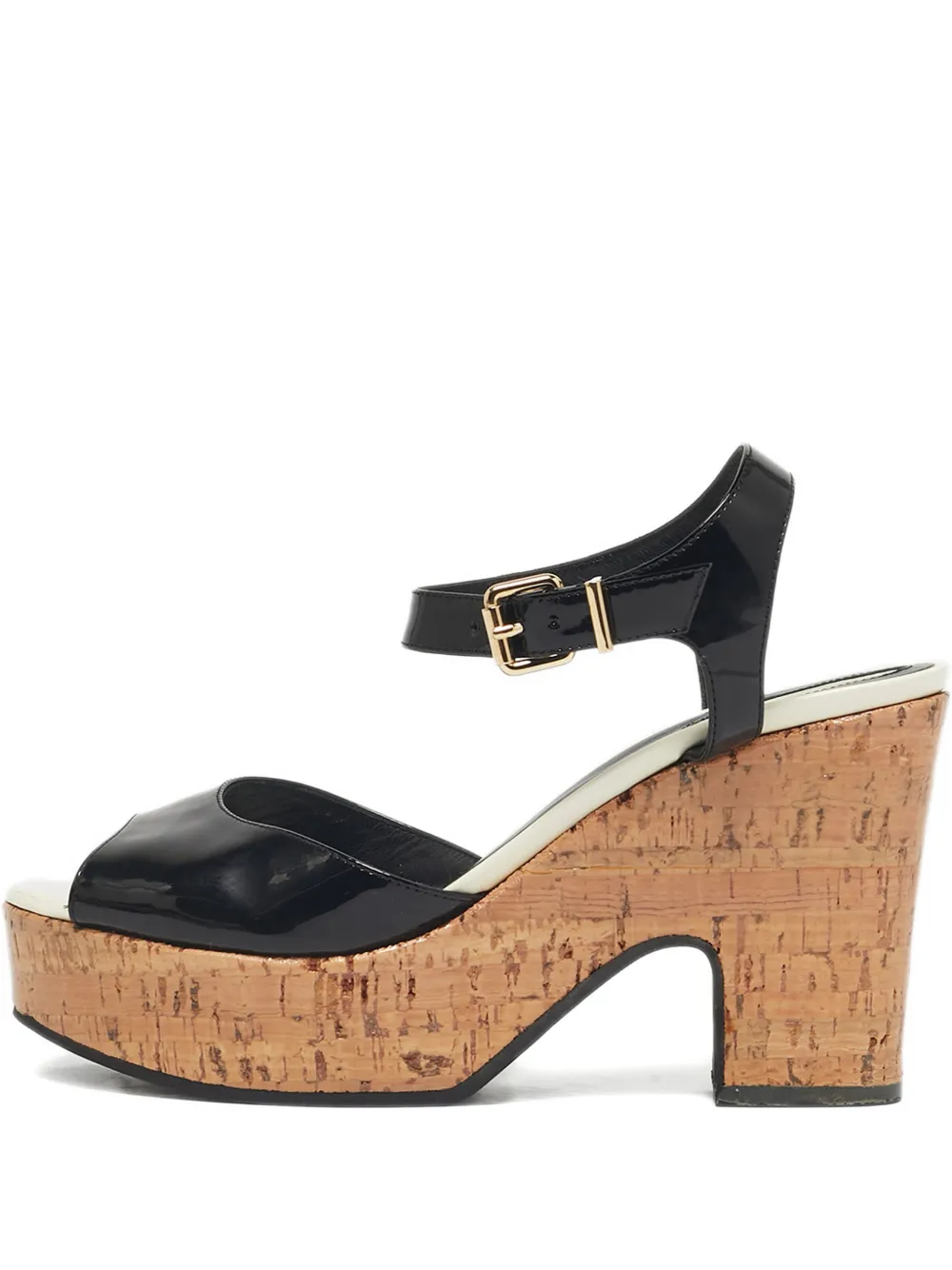 Fendi Pre-Owned leather platform sandals - Nero