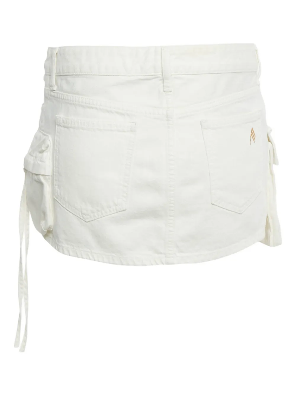 The Attico cargo-pockets denim mini skirt - Wit