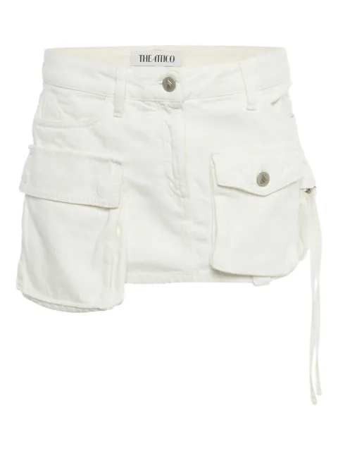 The Attico cargo-pockets denim mini skirt