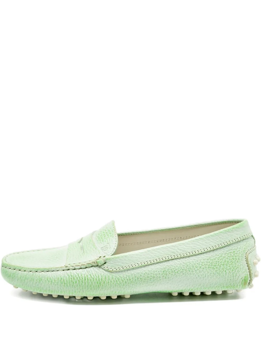 Pre-owned Tod's Gommino Driving Leather Loafers In Green