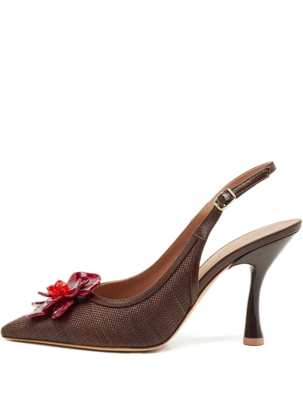 Malone Souliers flower-detail slingback pumps - Marrone
