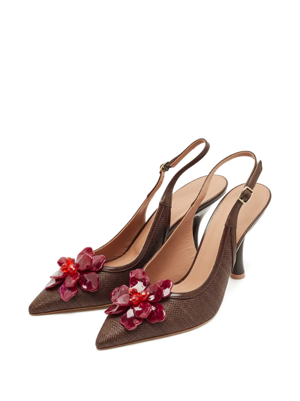 Malone Souliers flower-detail slingback pumps - Bruin