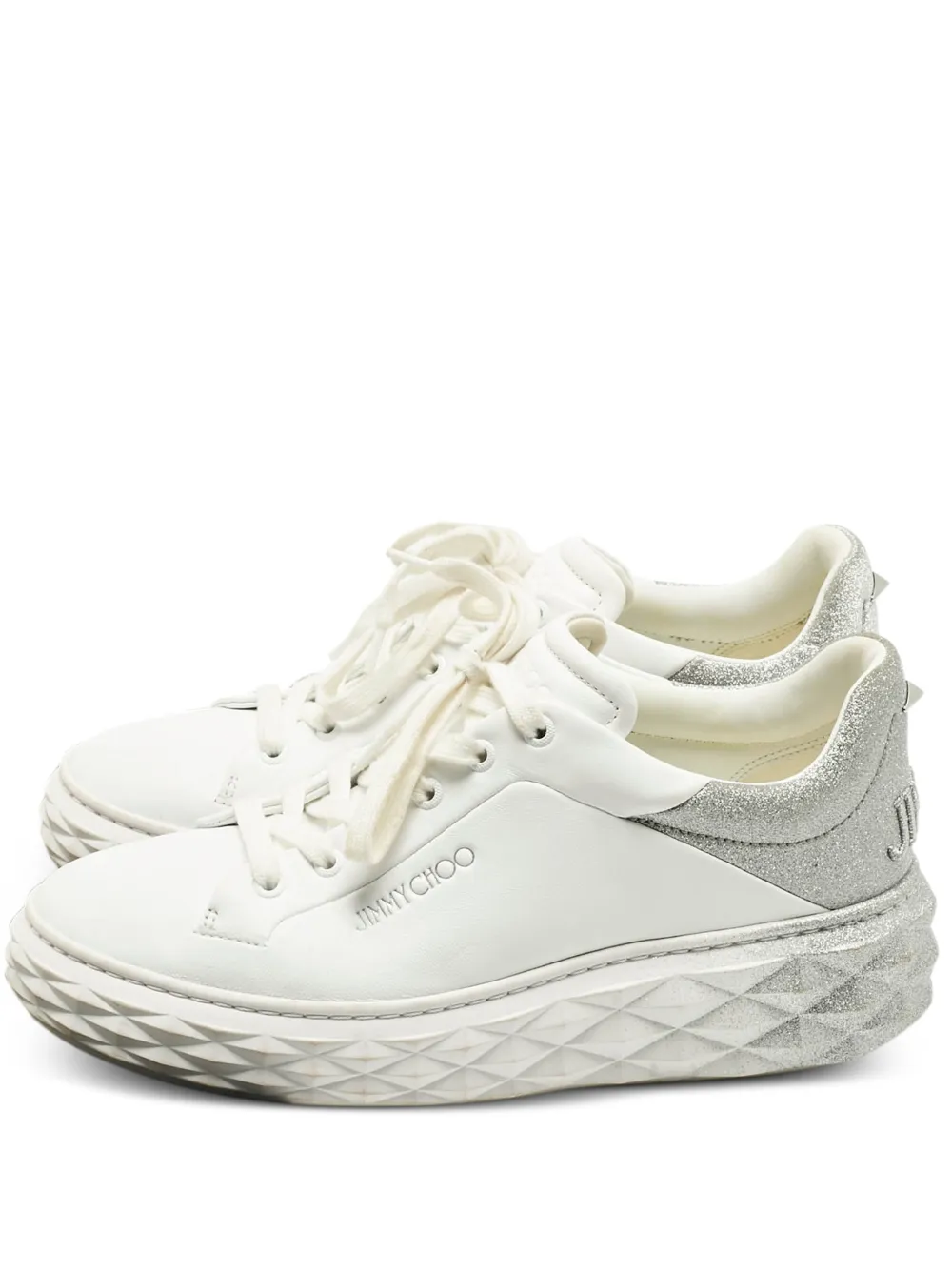 Jimmy Choo Pre-Owned Diamond Light Maxi lace-up sneakers - Weiß