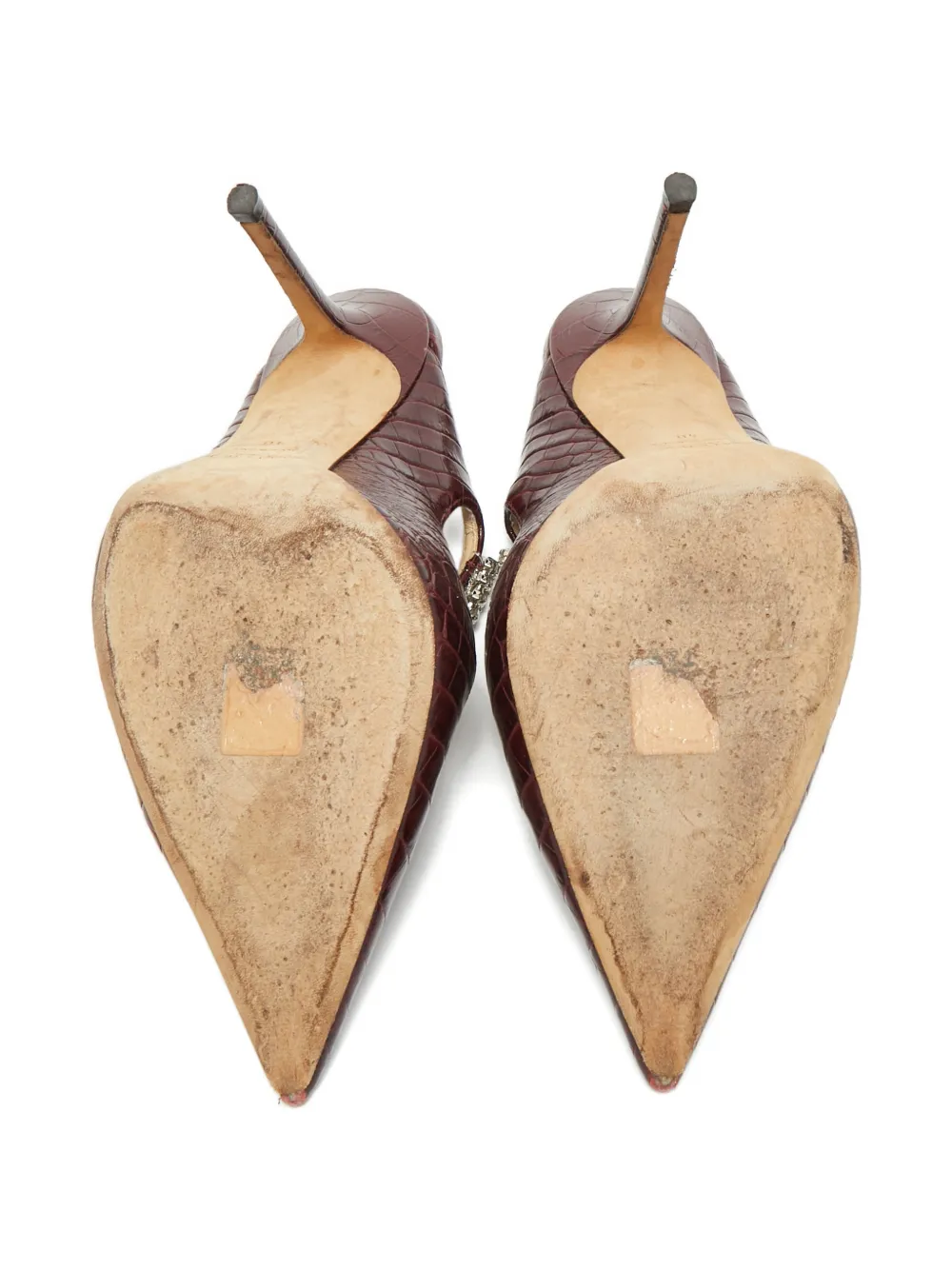 Jimmy Choo Pre-Owned Bing 100 croc-embossed crystal-embellished mules | Image 2