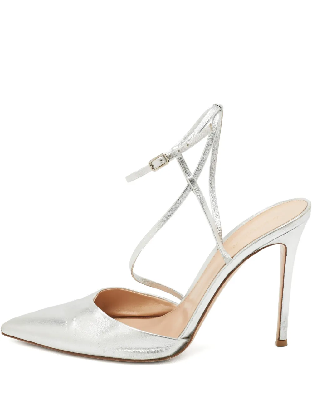 Pre-owned Gianvito Rossi Ankle Strap Pumps In Silver