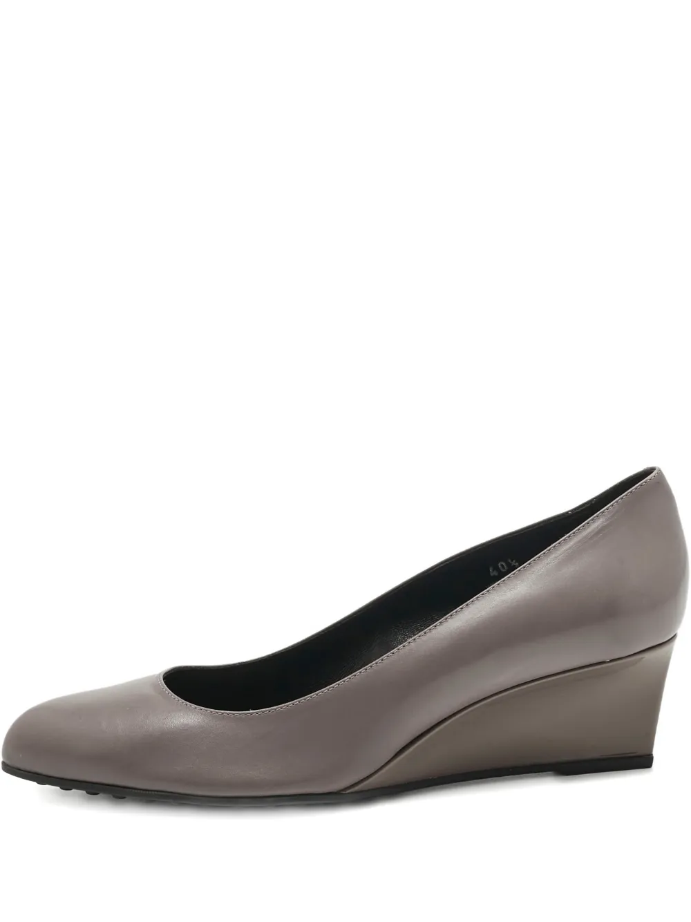 Tod's Vintage wedge leather pumps - Grigio