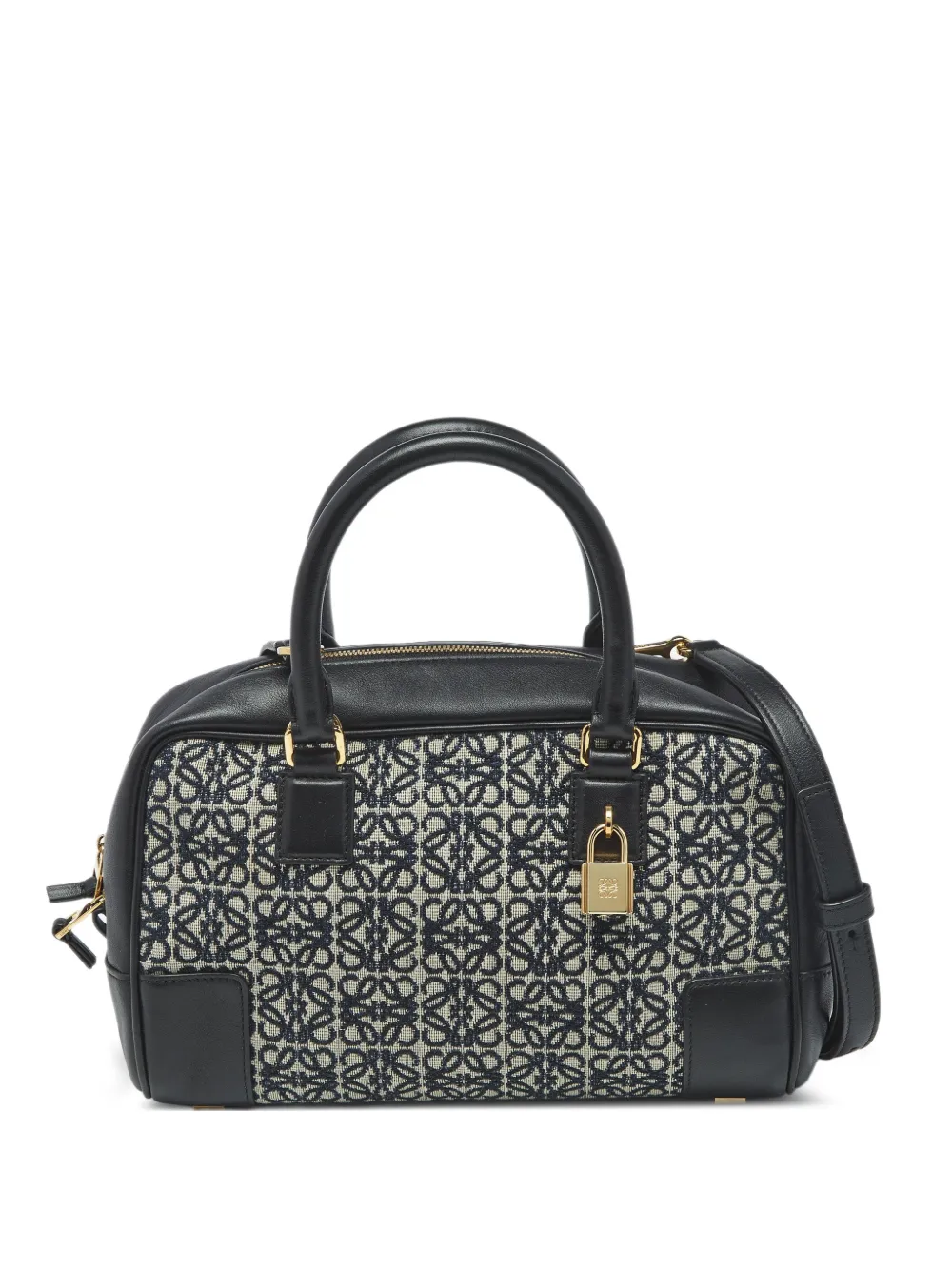 Loewe Pre-Owned Amazona jacquard leather handbag - Nero