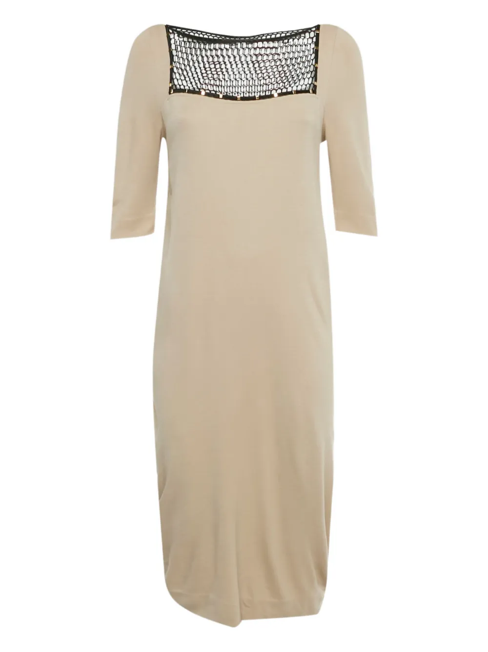 Pre-owned Cavalli Class Short-sleeves Midi Dress In Neutral