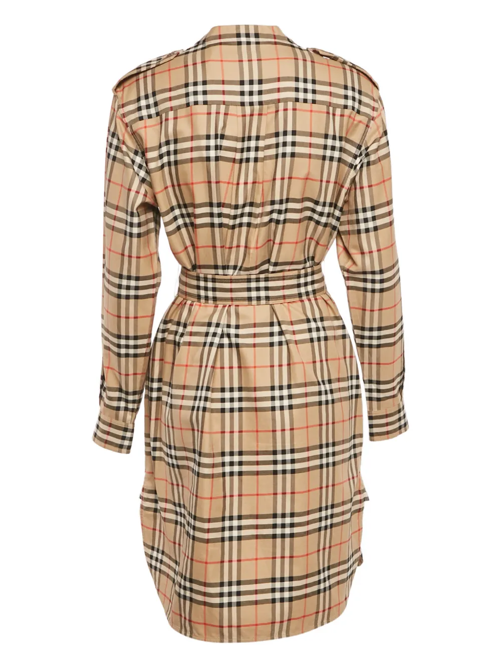 Burberry Pre-Owned mini cotton check belted dress - Beige