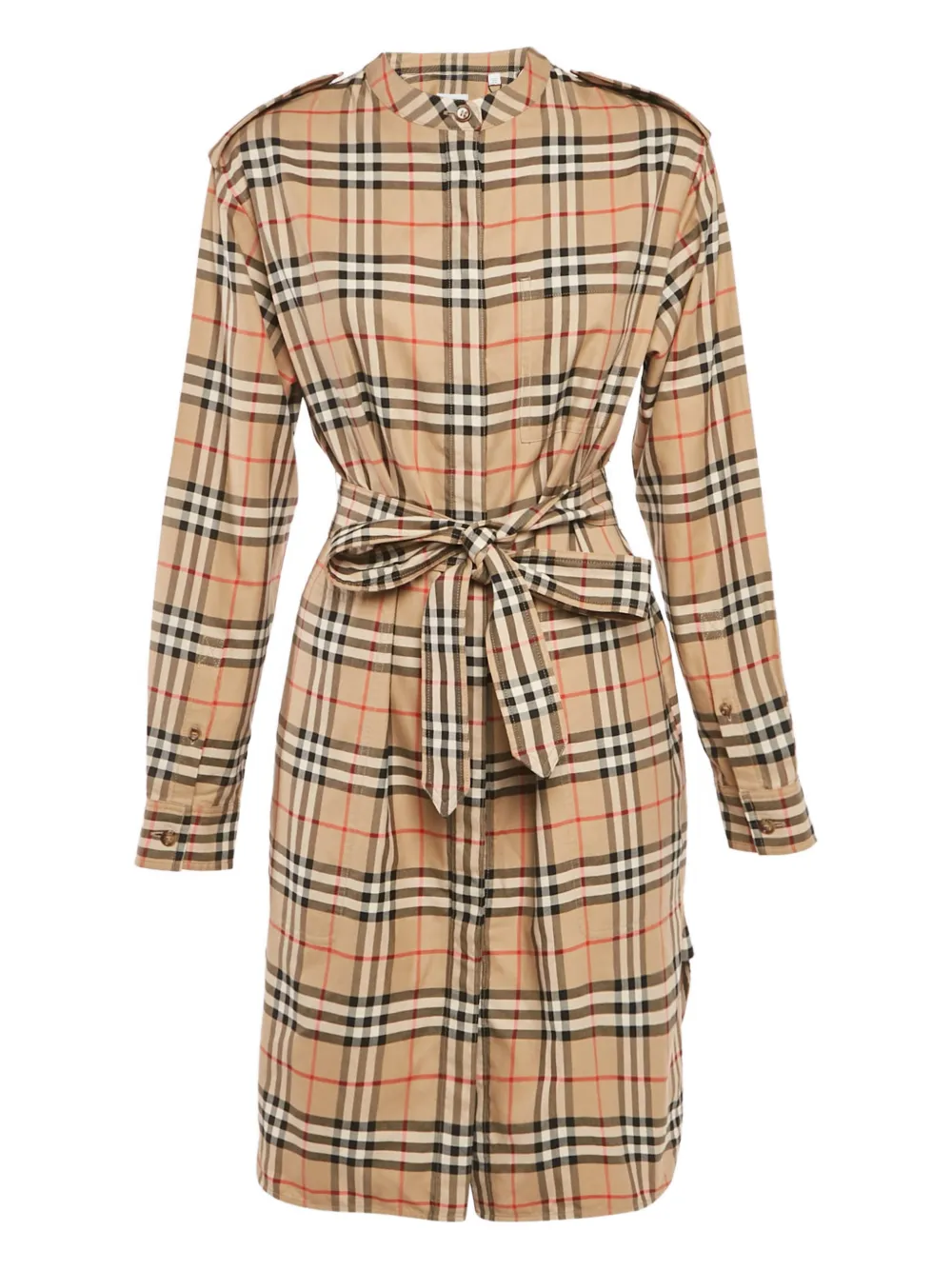 Burberry Pre-Owned mini cotton check belted dress - Toni neutri