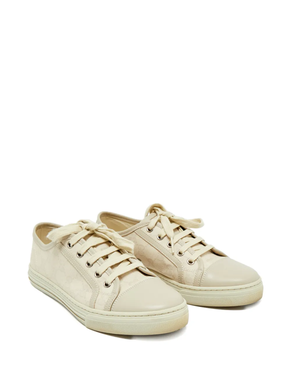 Gucci Pre-Owned leather-panel sneakers - Beige