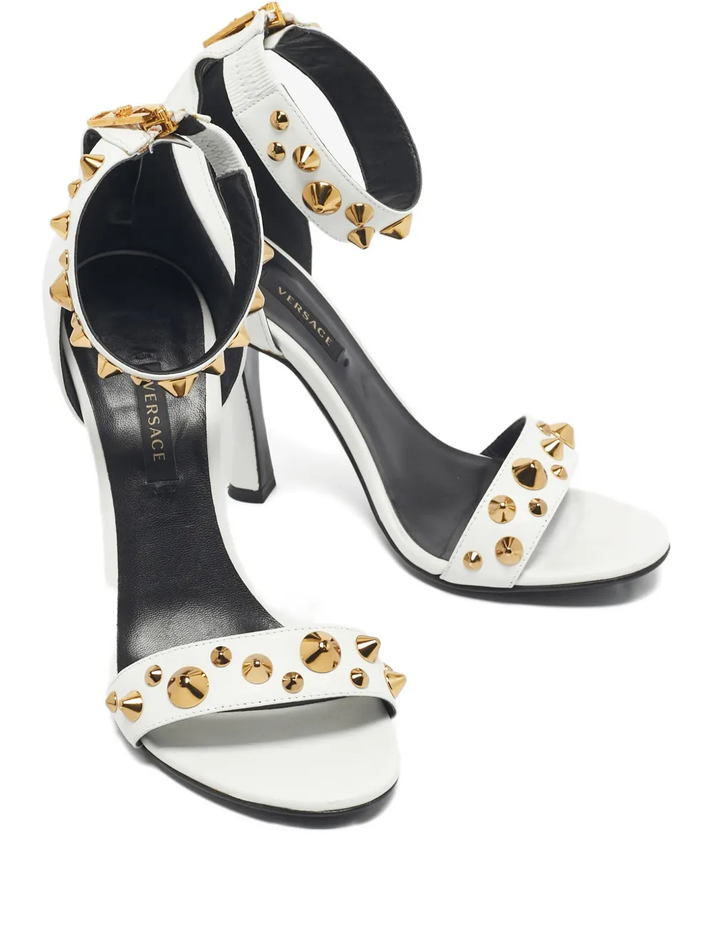 Versace Pre-Owned studded ankle-strap sandals - Bianco