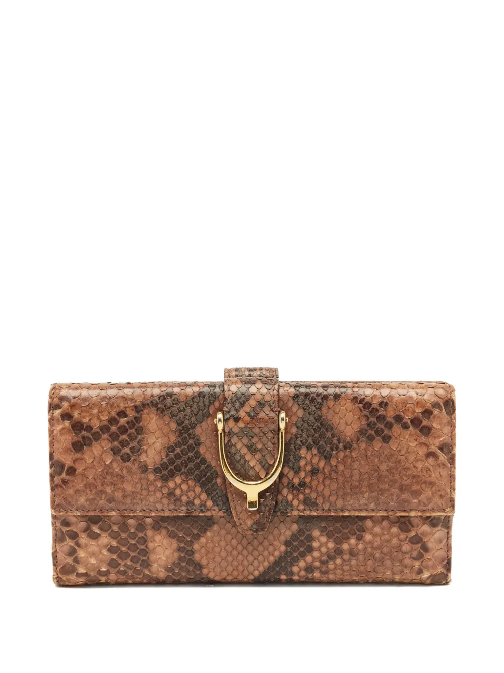 Gucci Pre-Owned spur python leather wallet - Marrone