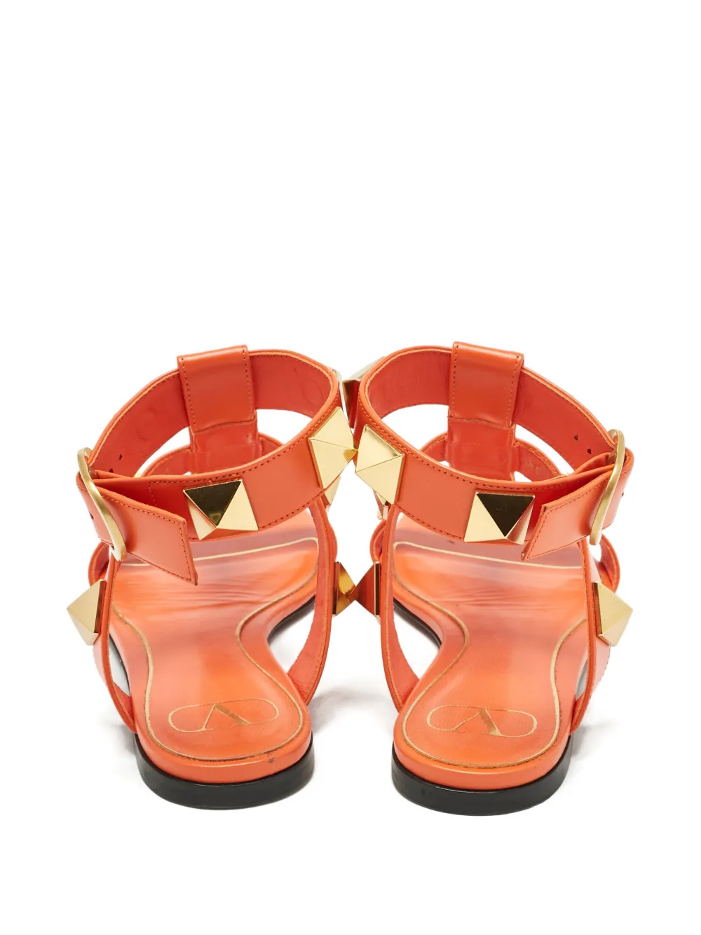 Valentino Garavani Pre-Owned Roman Stud leather sandals - Oranje