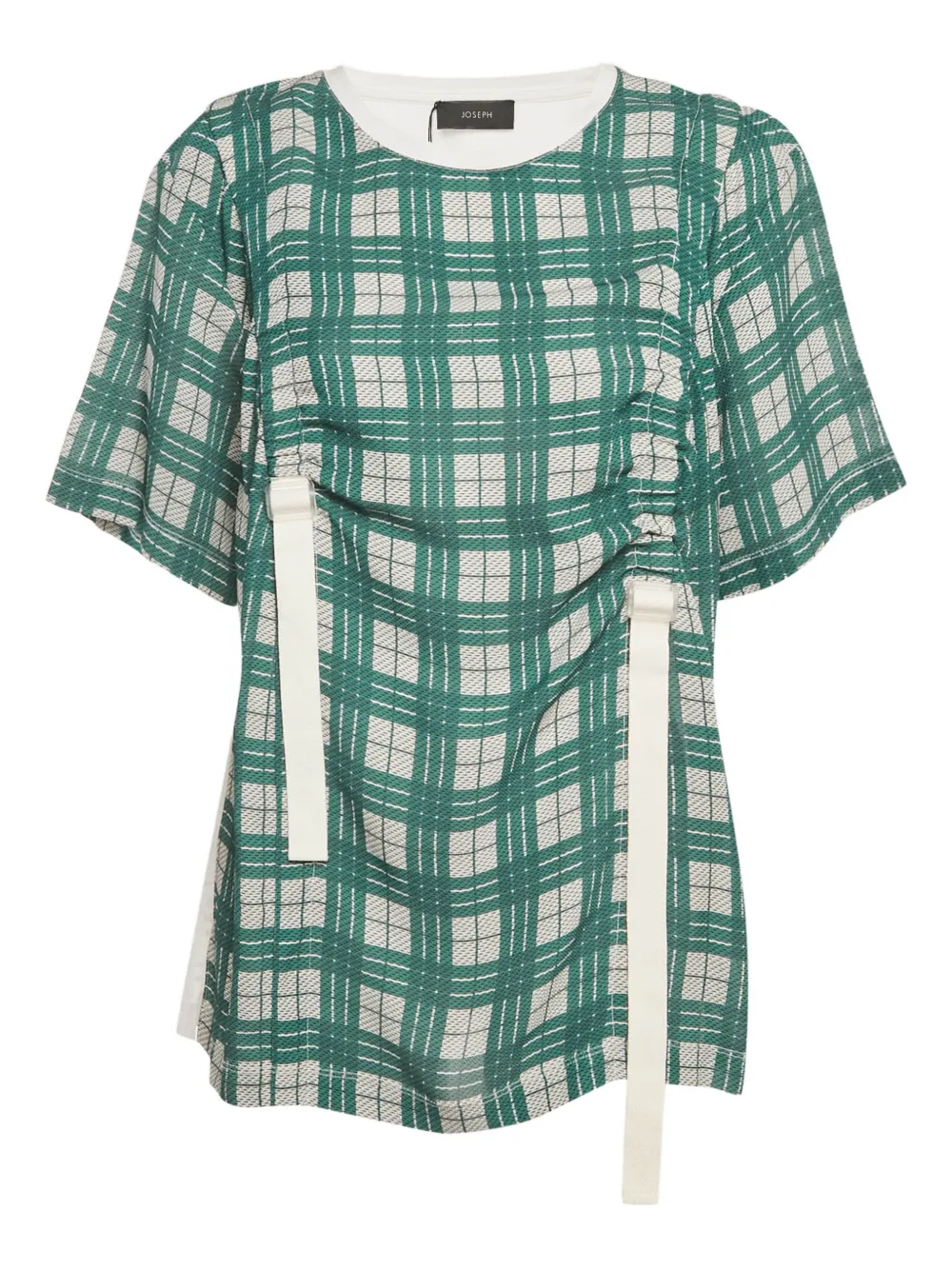 JOSEPH buckle-detail check T-shirt - Verde