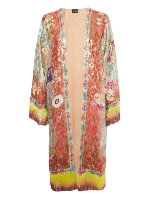 Etro Pre-Owned frakke med blomstertryk og frynser