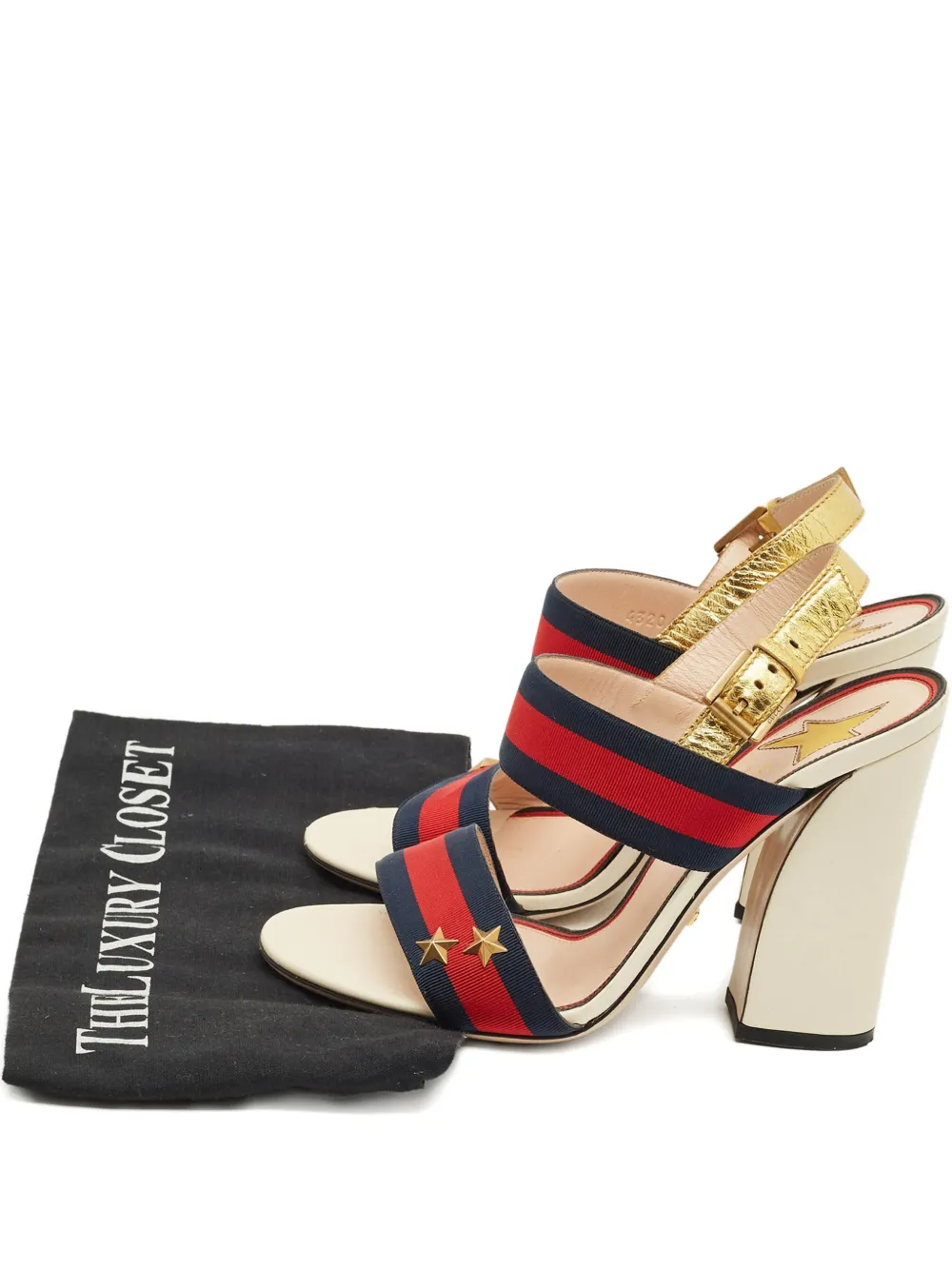 Pre-owned Gucci Star Slingback Sandals In Neutral