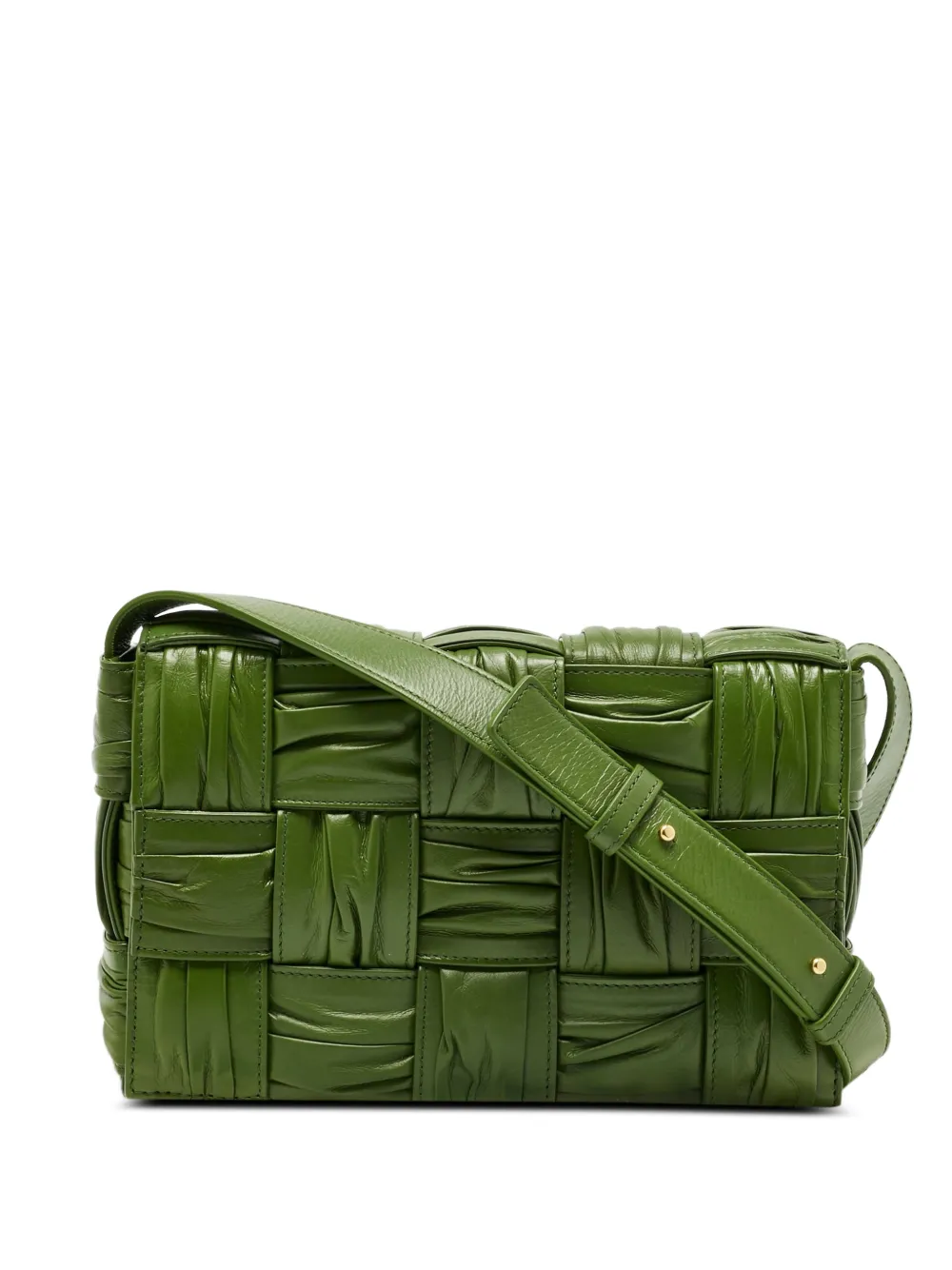 Bottega Veneta Pre-Owned leather plissé cassette shoulder bag - Verde