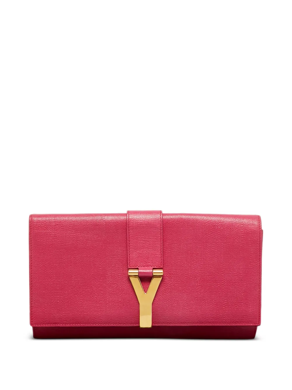Saint Laurent Pre-Owned leather logo clutch bag - Pink