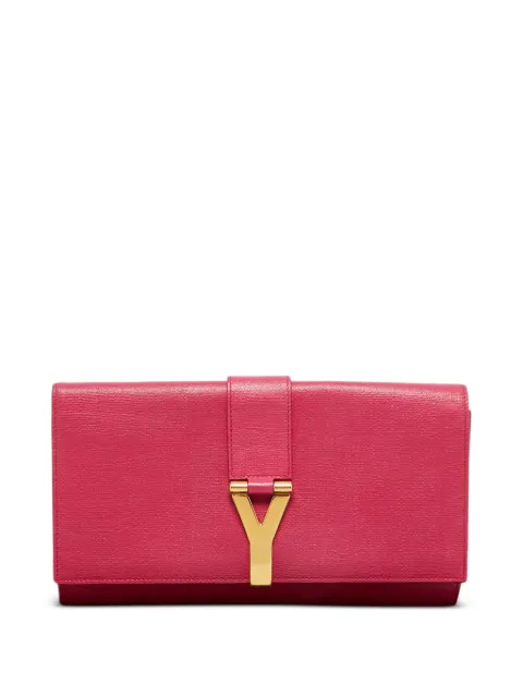Saint Laurent Pre-Owned leather logo clutch bag 