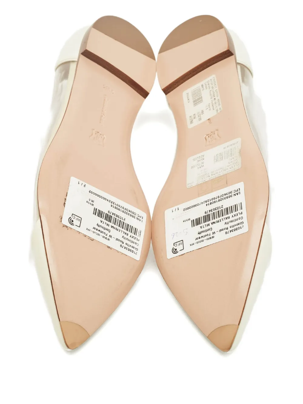 Gianvito Rossi plexi patent-leather ballet flats - Wit