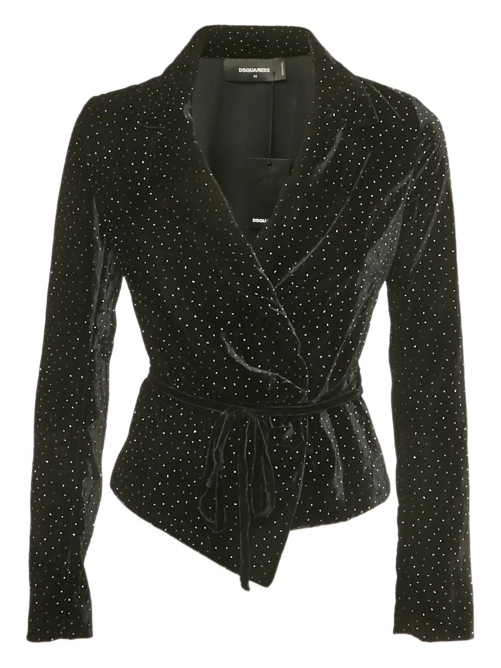 DSQUARED2 tie-fastening embellished blazer - Nero