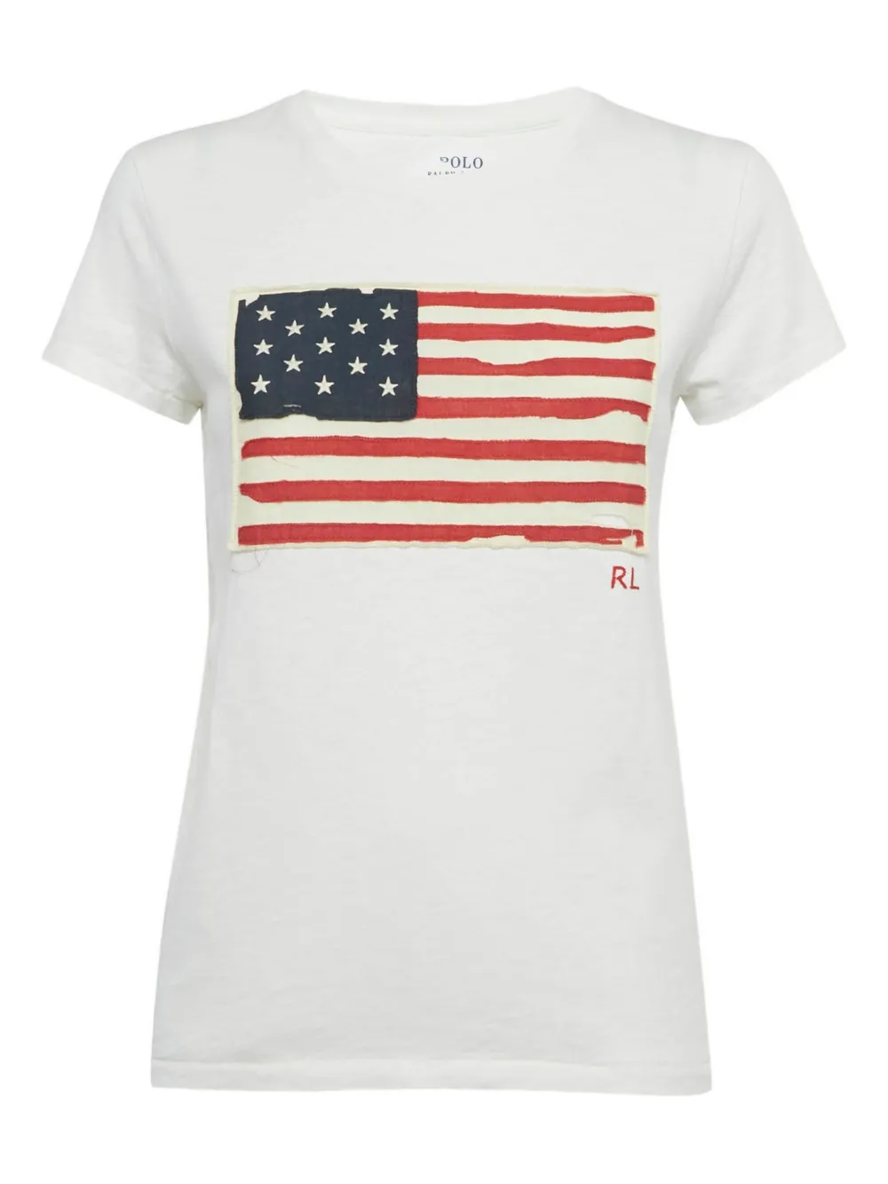 Polo Ralph Lauren flag applique T-shirt - Bianco