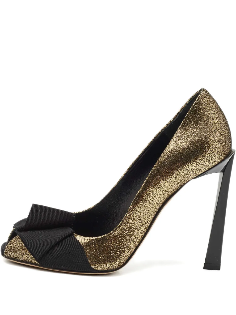 Lanvin Pre-Owned bow peep-toe pump shoes - Gold