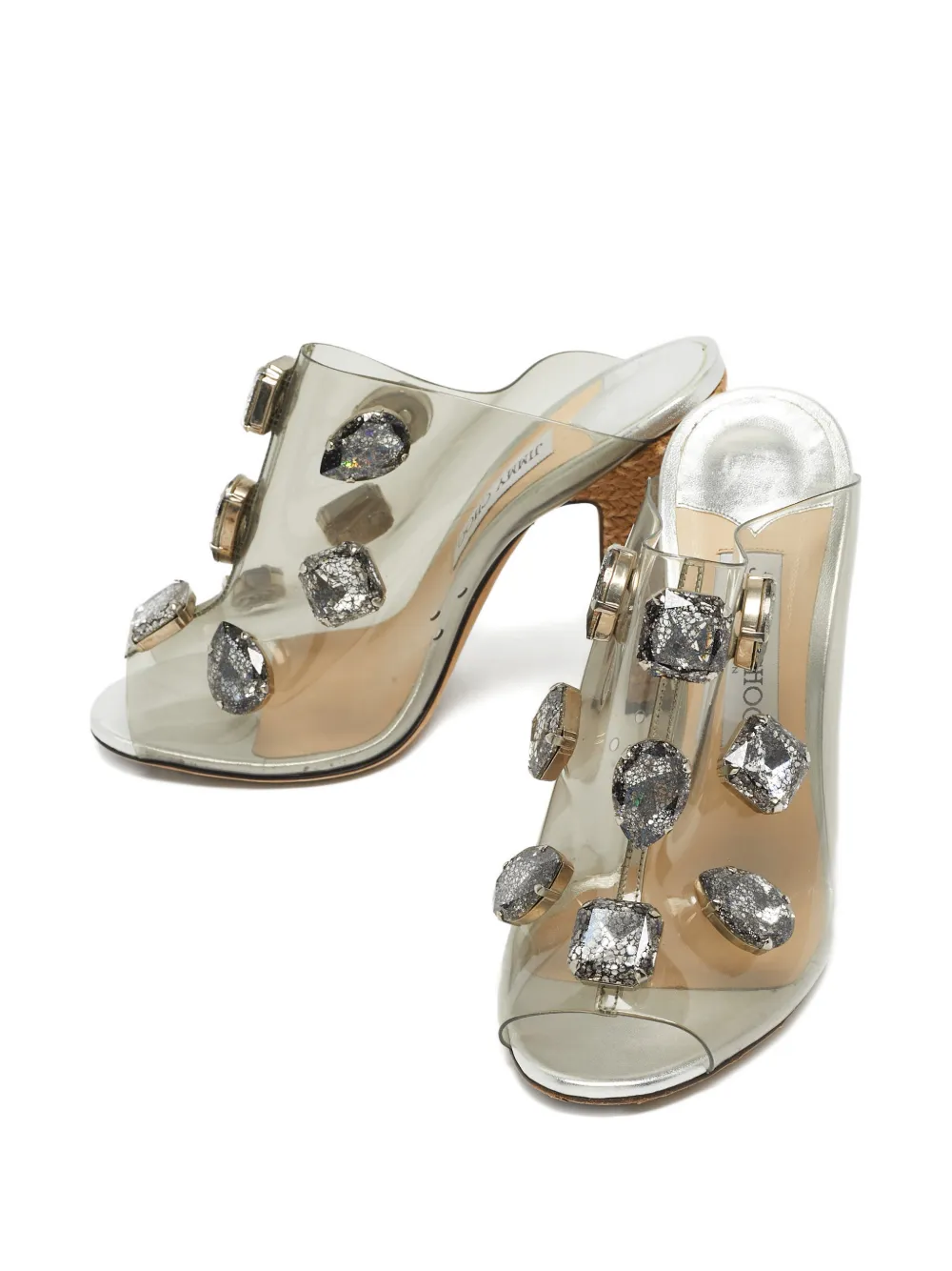 Jimmy Choo Pre-Owned crystal-embellished sandals - Wit