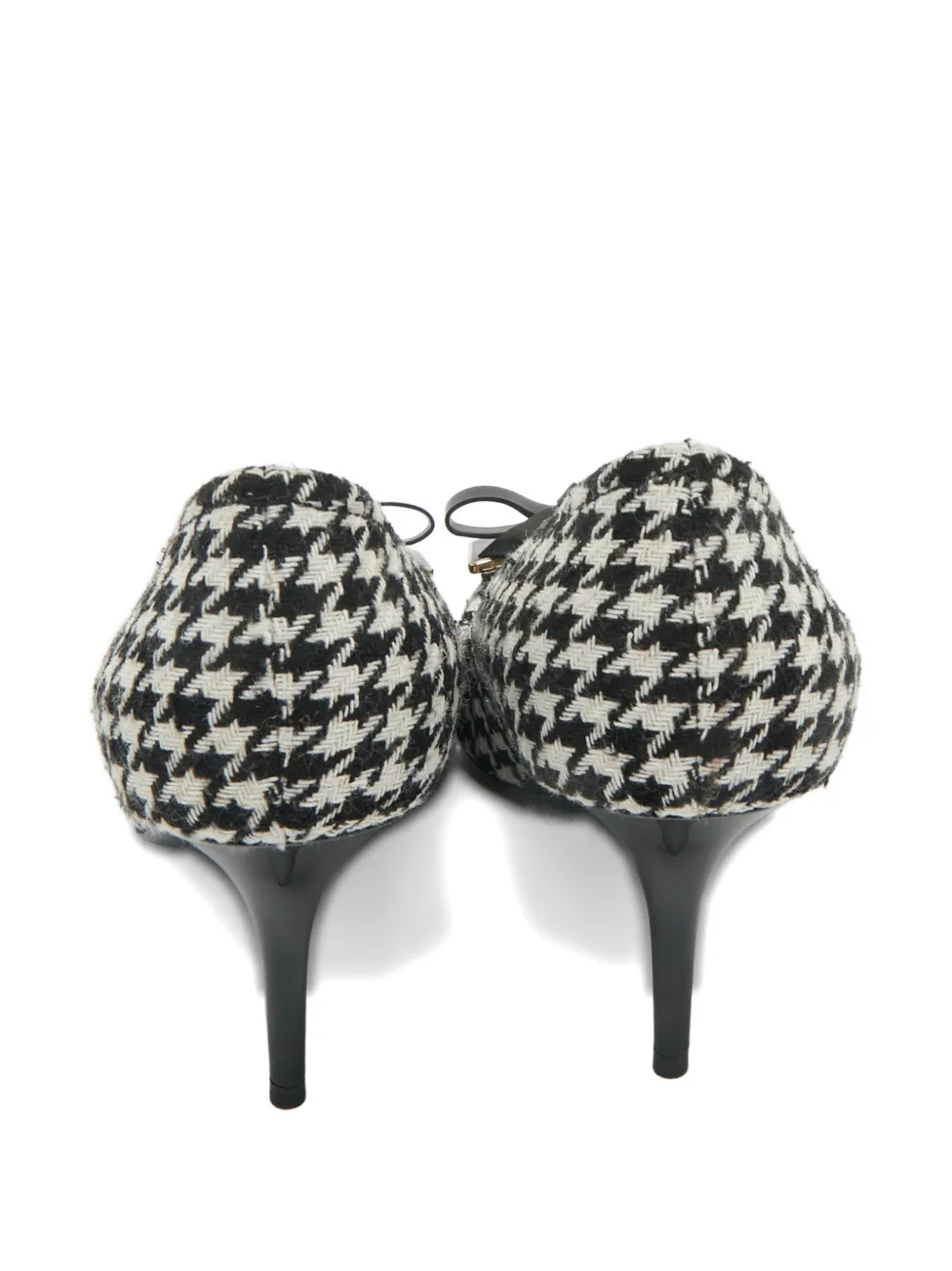 Christian Dior Pre-Owned houndstooth bow pumps - Wit