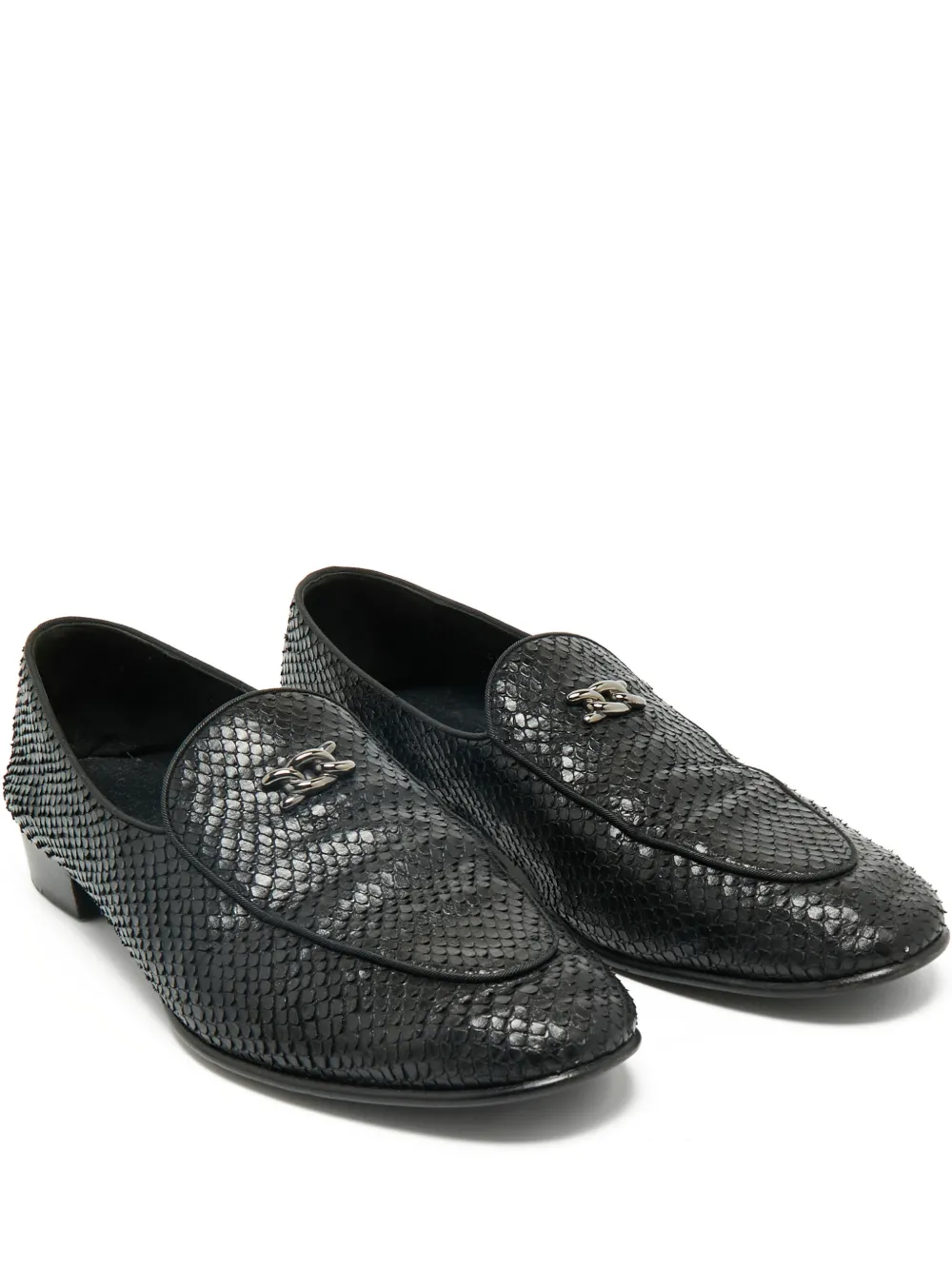 Giuseppe Zanotti snakeskin-textured loafers - Nero