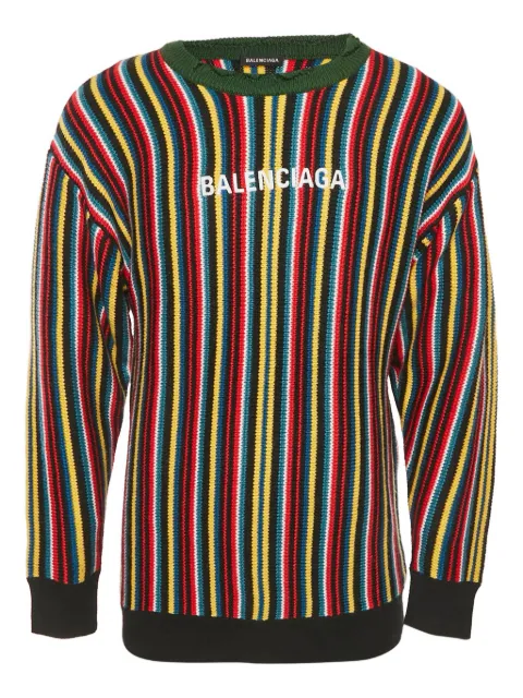Balenciaga Pre-Owned striped logo-embroidered sweater