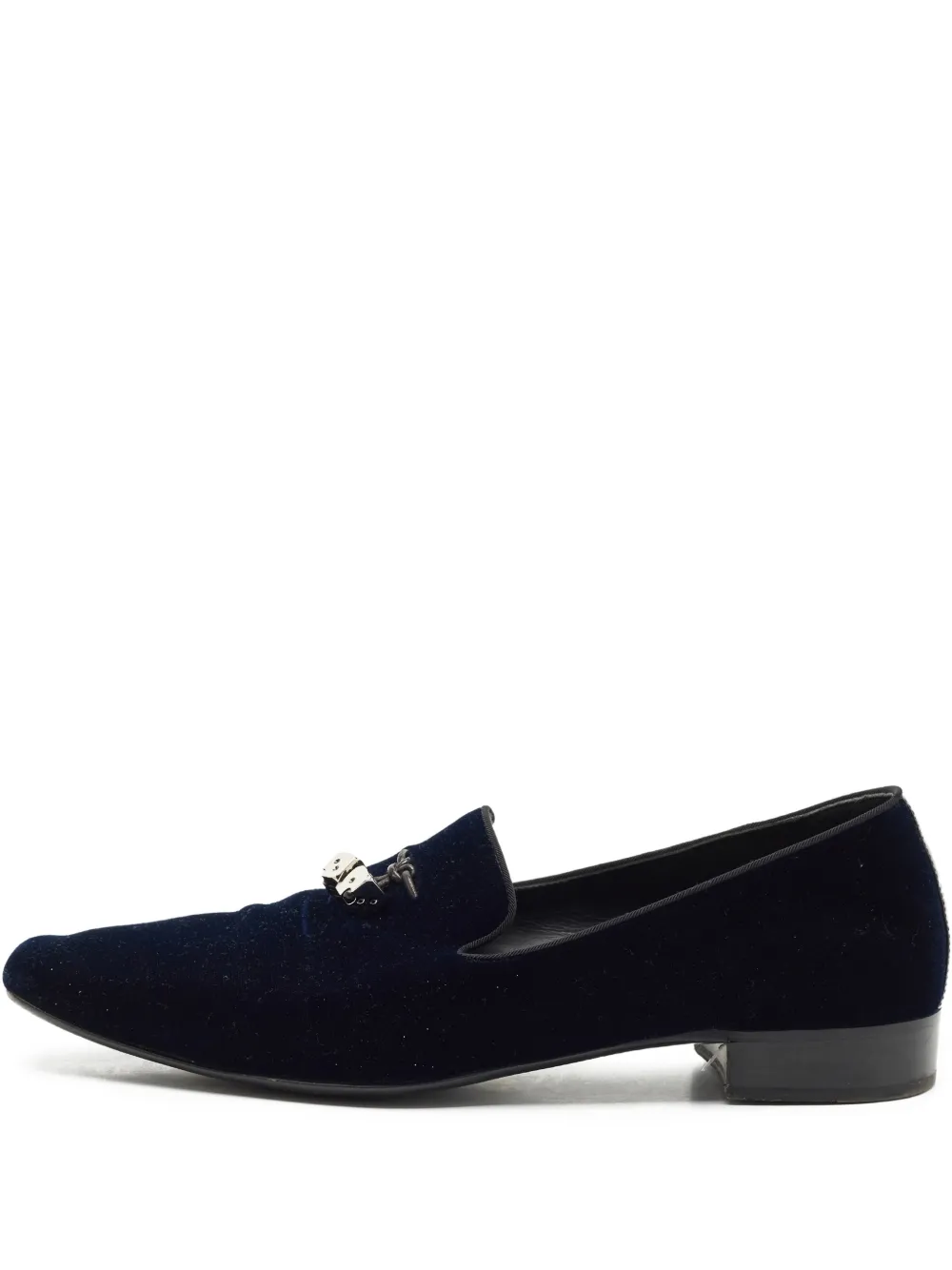 Giuseppe Zanotti dice-charms velvet loafers - Blu