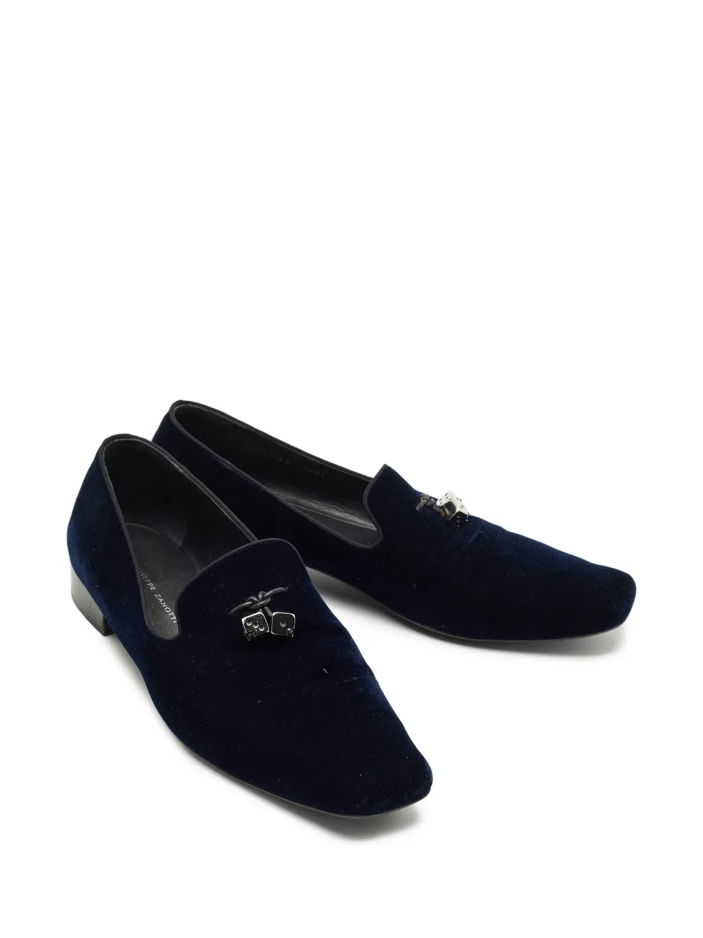 Giuseppe Zanotti Vintage ダイスチャーム ベルベット ローファー