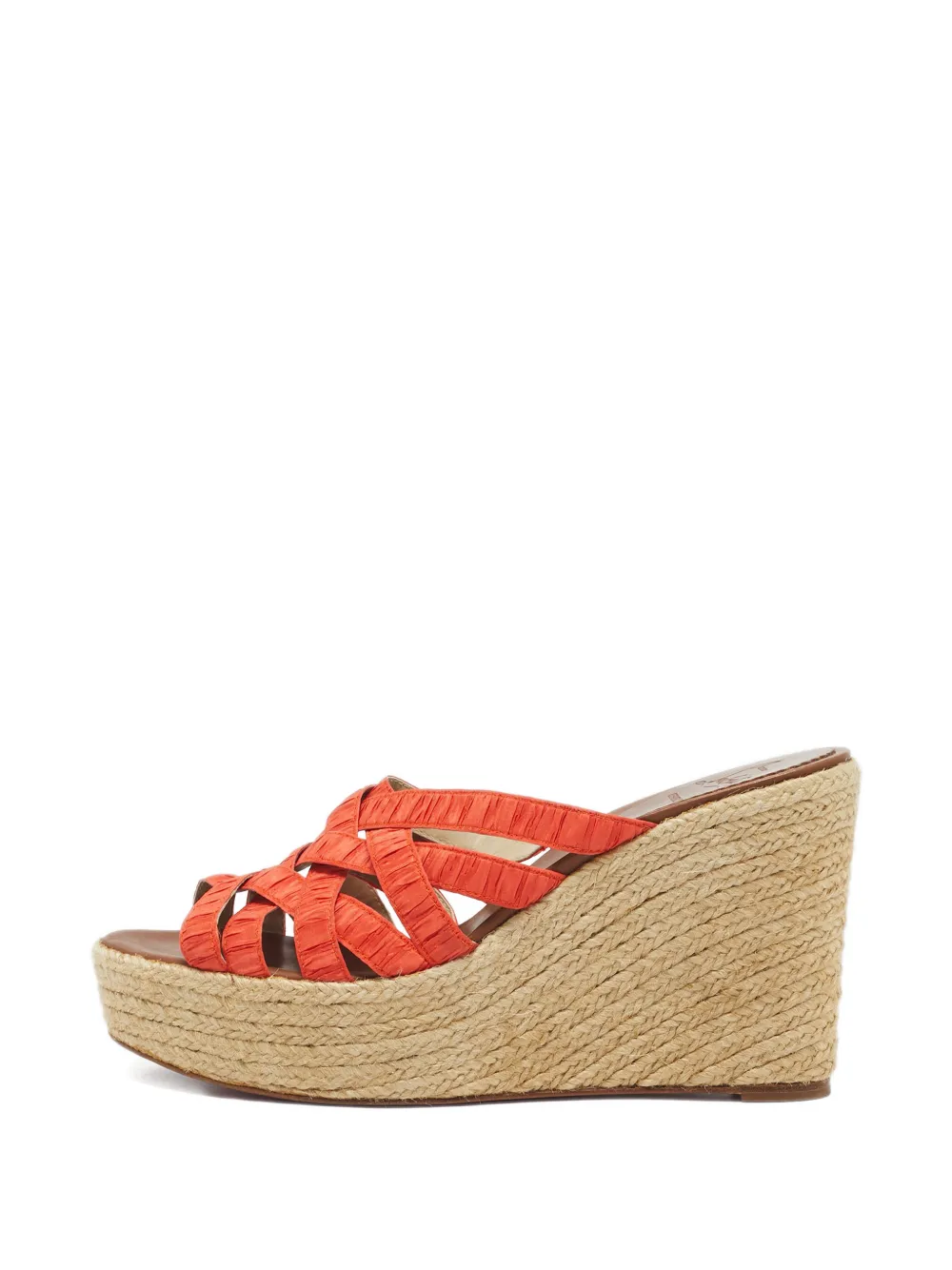 Christian Louboutin Pre-Owned orange woven wedge sandals