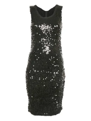 Nineminutes Sequin scoop-neck Dress | Black | FARFETCH