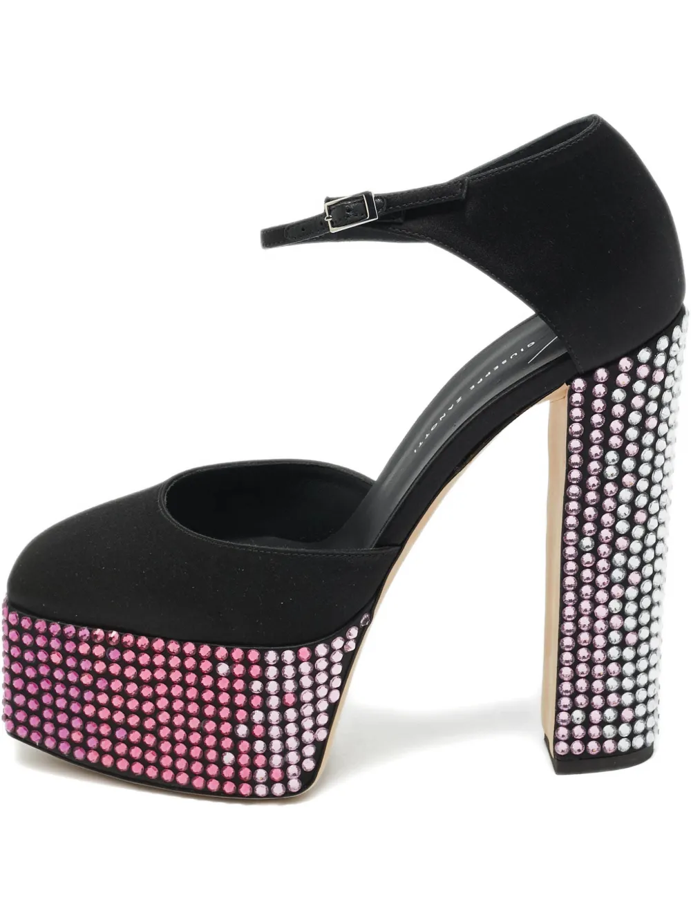 Pre-owned Giuseppe Zanotti Vintage Platform Crystal Sandals In Black