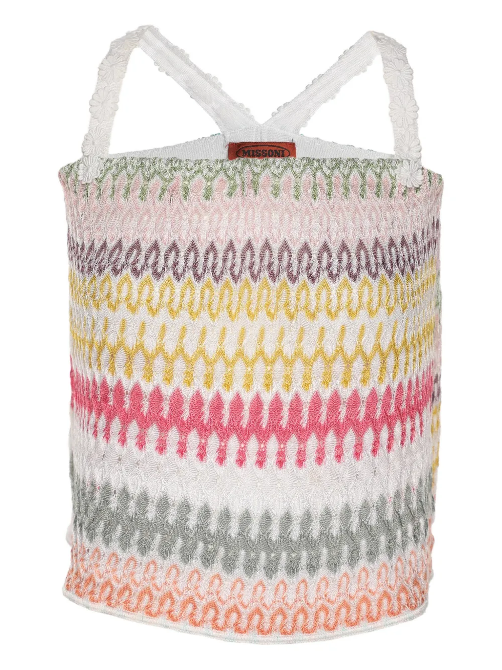 Missoni Pre-Owned Top con motivo a zigzag - Bianco