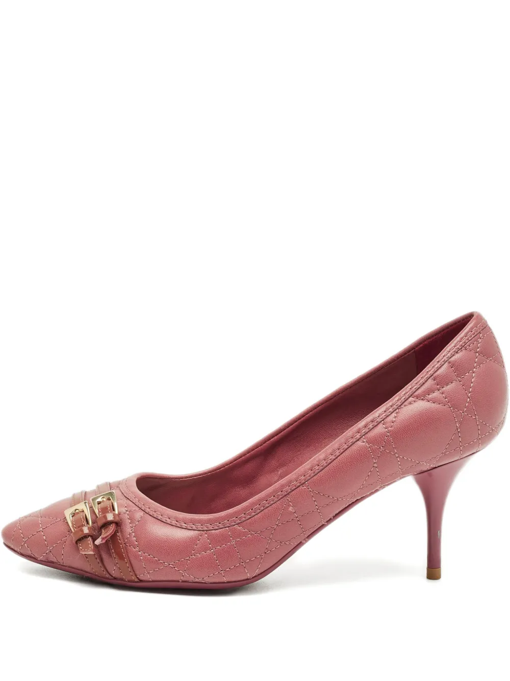 Christian Dior Pre-Owned Cannage buckle leather pumps - Rosa