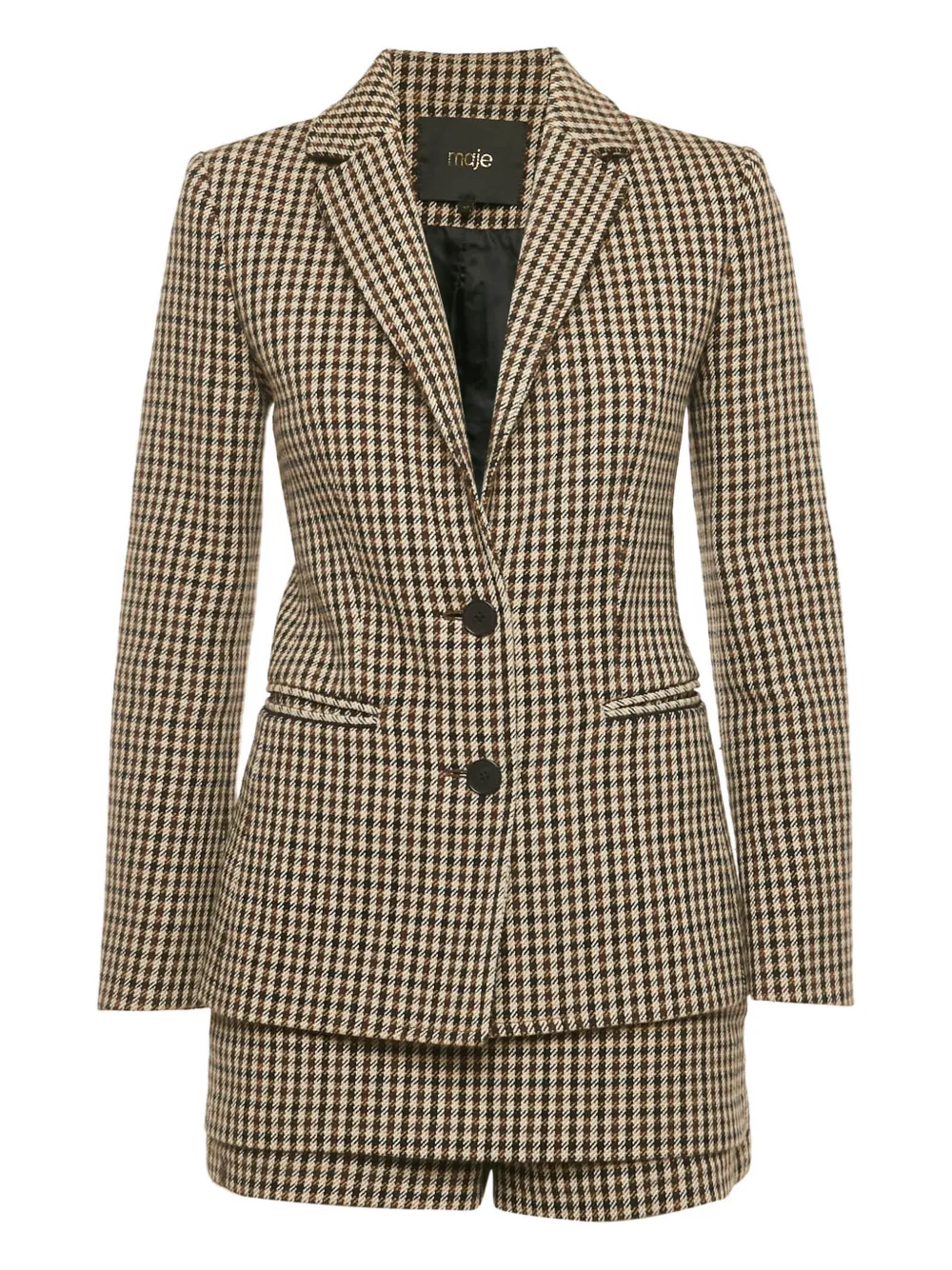 Maje houndstooth blazer and skorts suit - Toni neutri