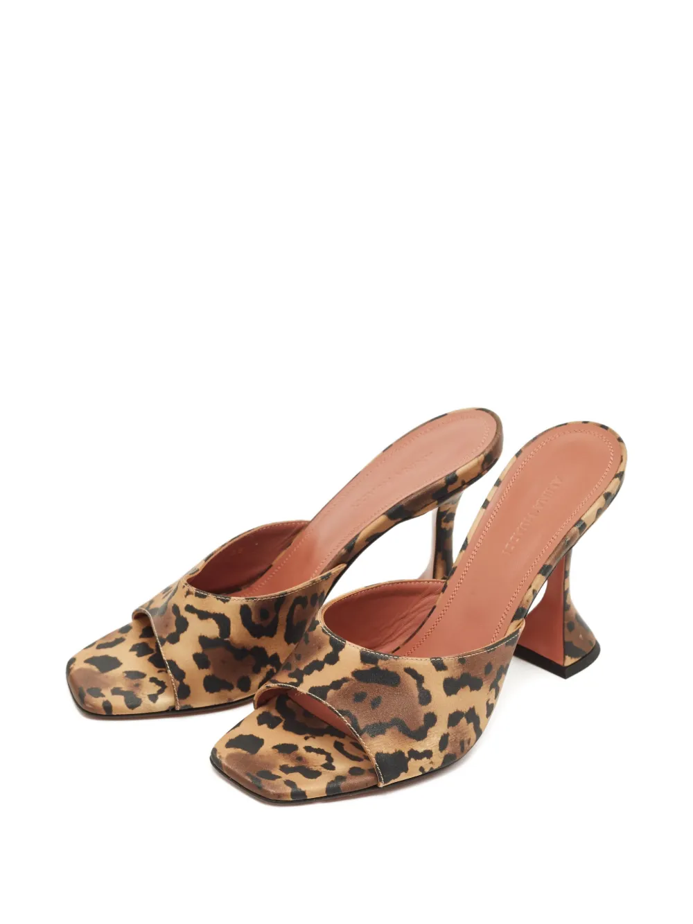 AMINA MUADDI Pre-owned Lupita Leopard-print Heel Mules In Brown