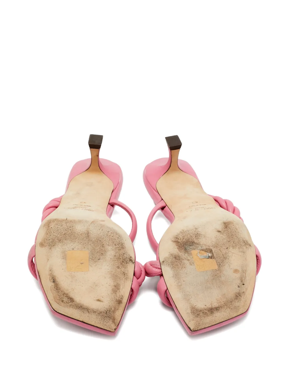 Jimmy Choo Pre-Owned Diosa twisted leather sandals - Roze